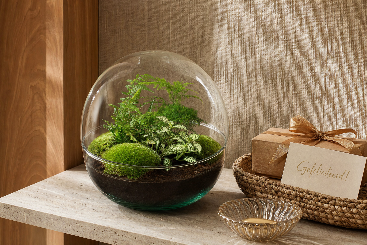 Dome XL - Two-part round glass terrarium - Bottle garden DIY kit