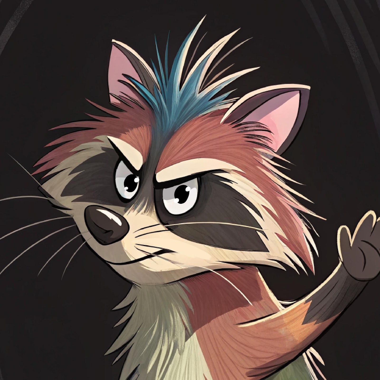 Download Grumpy Rainbow Raccoon Character 2K iPhone