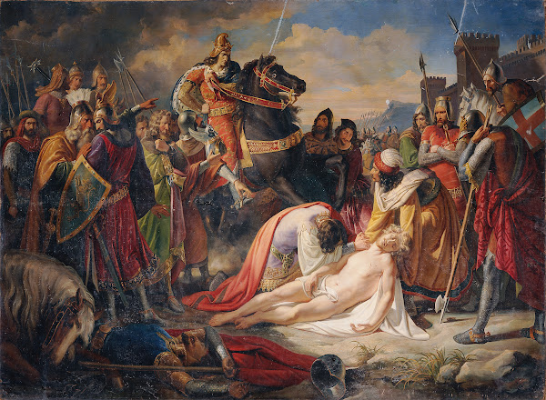 Karl I von Anjou an der Leiche Manfreds nach der Schlacht von Benevent am 26 Feb