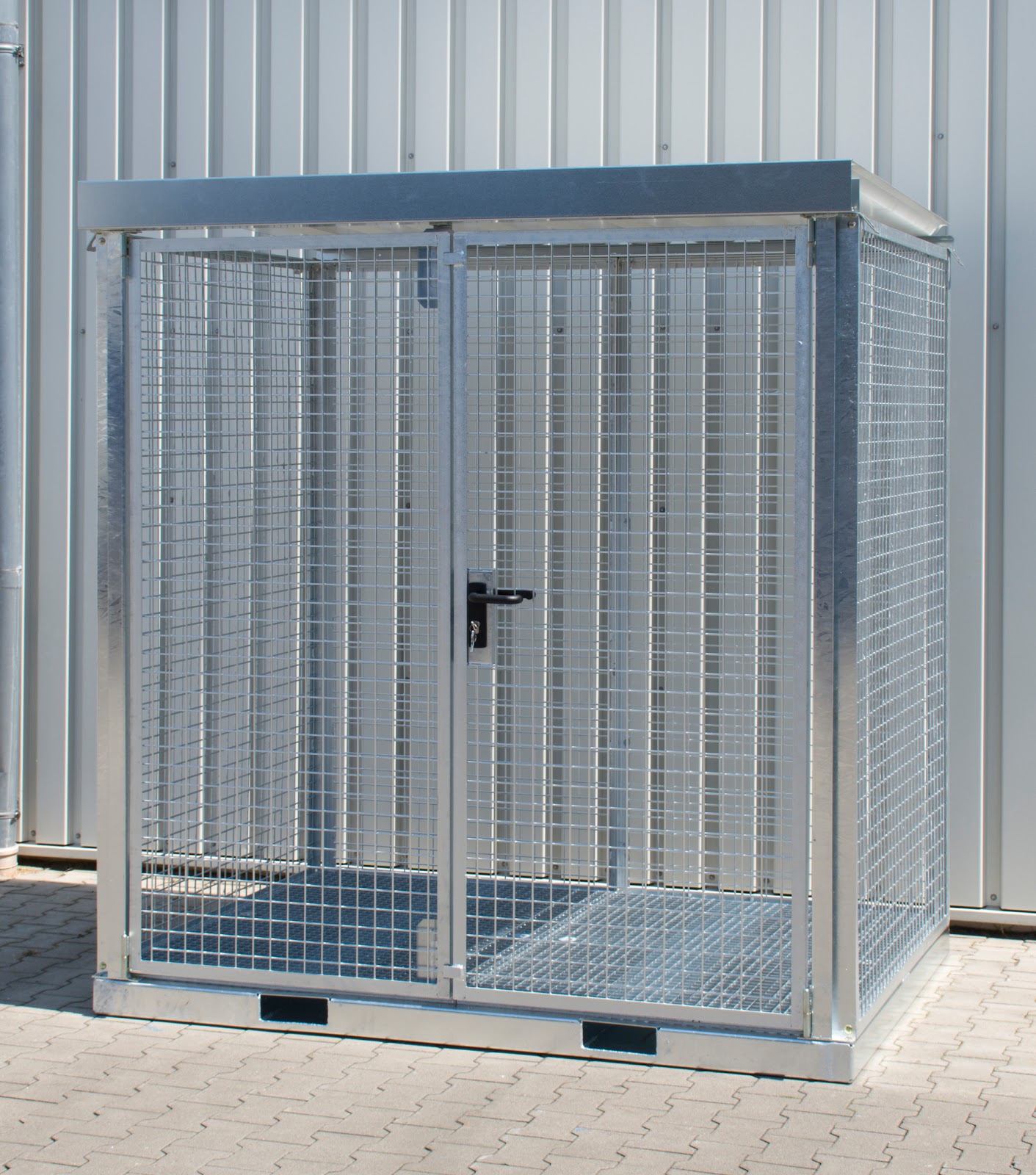 Gasflessen-container GFC-E/G M2, vuurverzinkt
