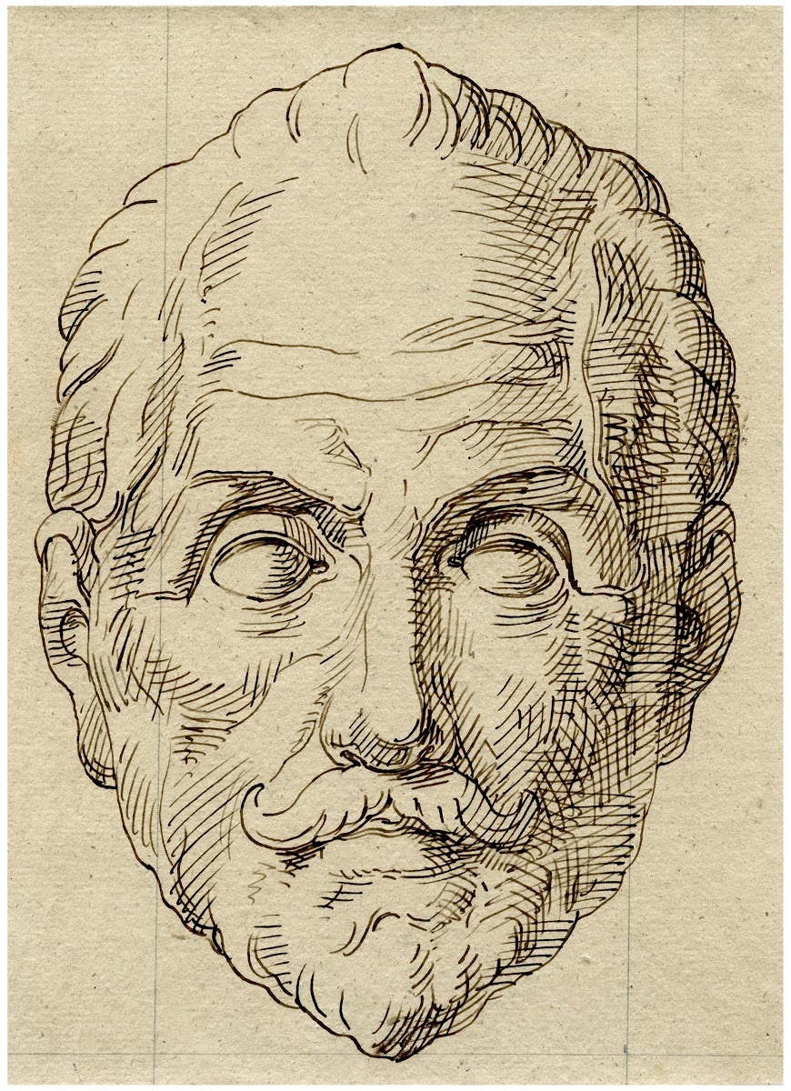 Kop van Willem I van Oranje en face sculptuur