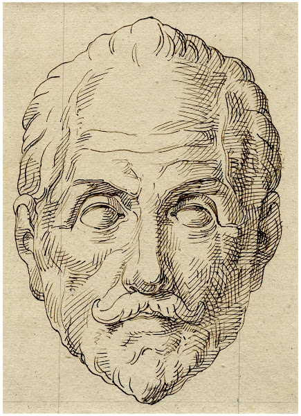 Kop van Willem I van Oranje en face sculptuur