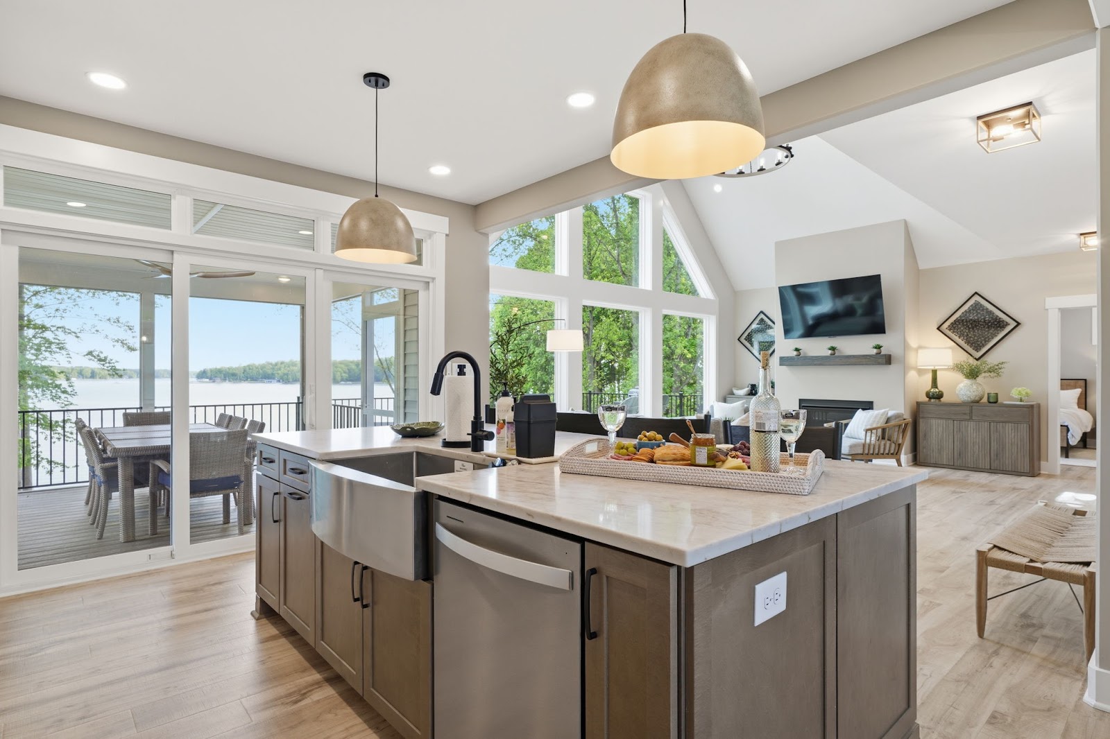 Master suite with lake-view balcony