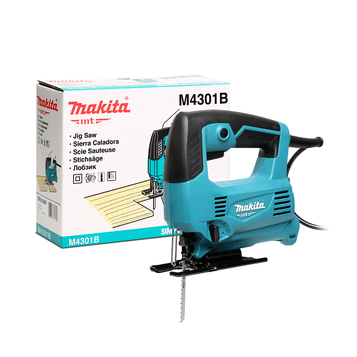MAKITA เลื่อยจิ๊กซอว์ B-TYPE กำลังไฟ 450 วัตต์ รุ่น M4301B ความยาวช่วงชัก 18 มม. (11/16 นิ้ว) ความเร็วช่วงชัก 0 - 3,100 จังหวะ/นาที (มากีต้า : MT-Series)
