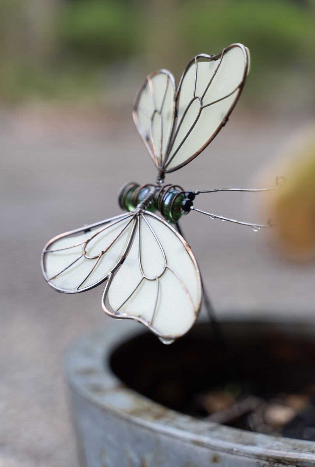 Wire glass butterfly garden sculpture