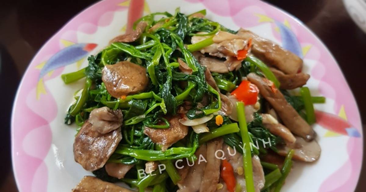 Rau muống xào nấm tràm