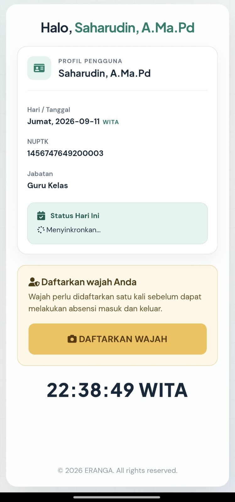 Anda perlu mendaftarkan data wajah