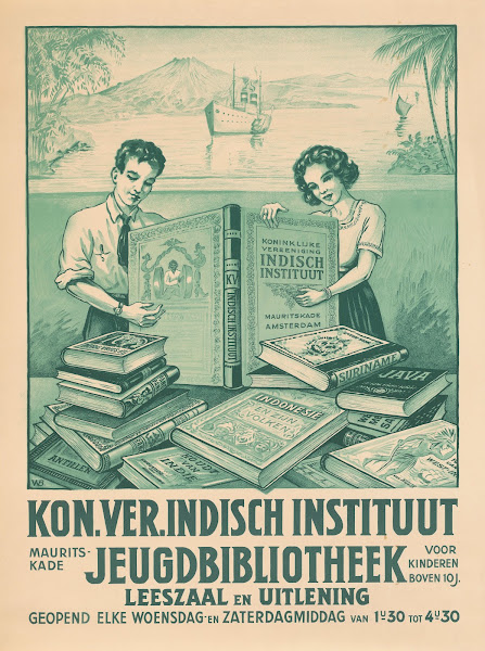 Affiche voor de jeugdbibliotheek van de Koninklijke Vereniging Indisch Instituut