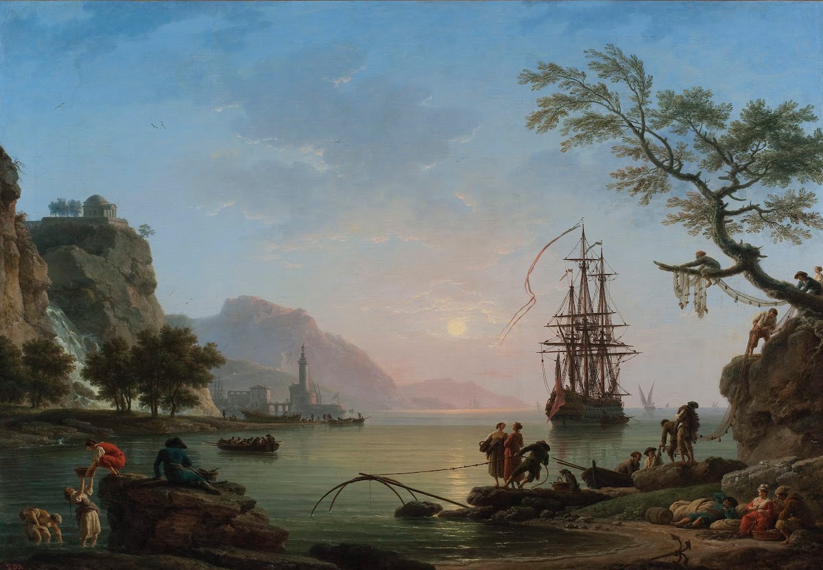Fishing port at dawn Morning 1774