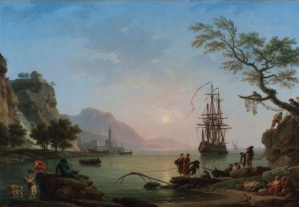 Fishing port at dawn Morning 1774