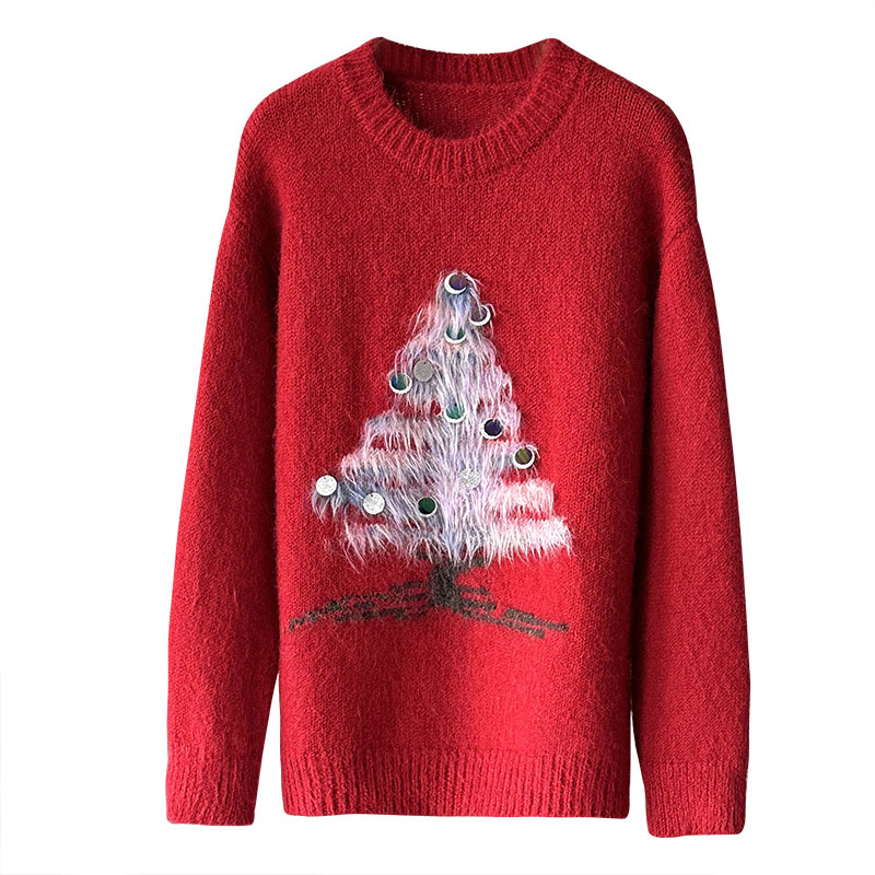 Women's Christmas Sweater, Sequin Design, Soft