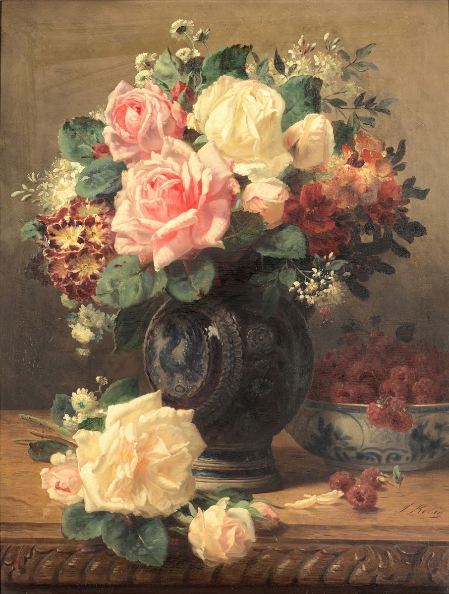Still Life with Roses andRaspberries