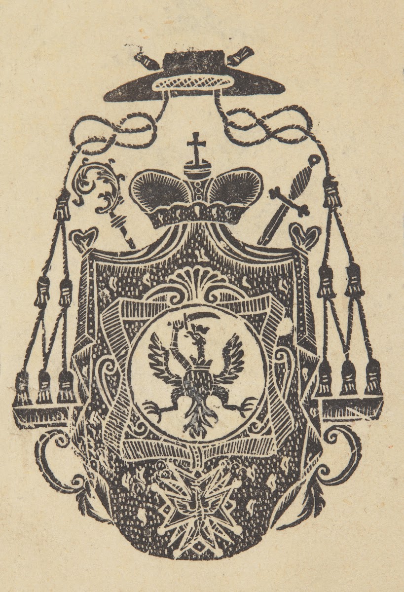 Herb albo ekslibris z herbem Sołtyk i orderem Orła Białego