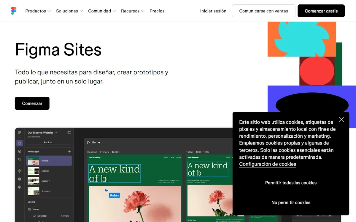 Captura de Figma Sites