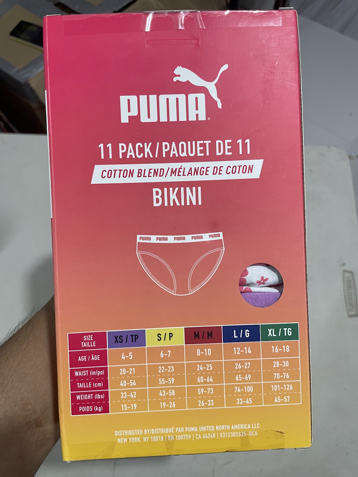 Puma Kids Undies 11pack M #1045