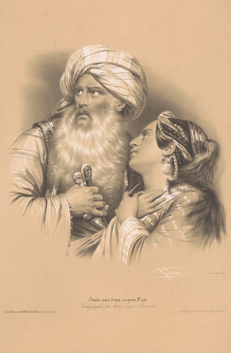 Man with turban and crying woman 1848 1853