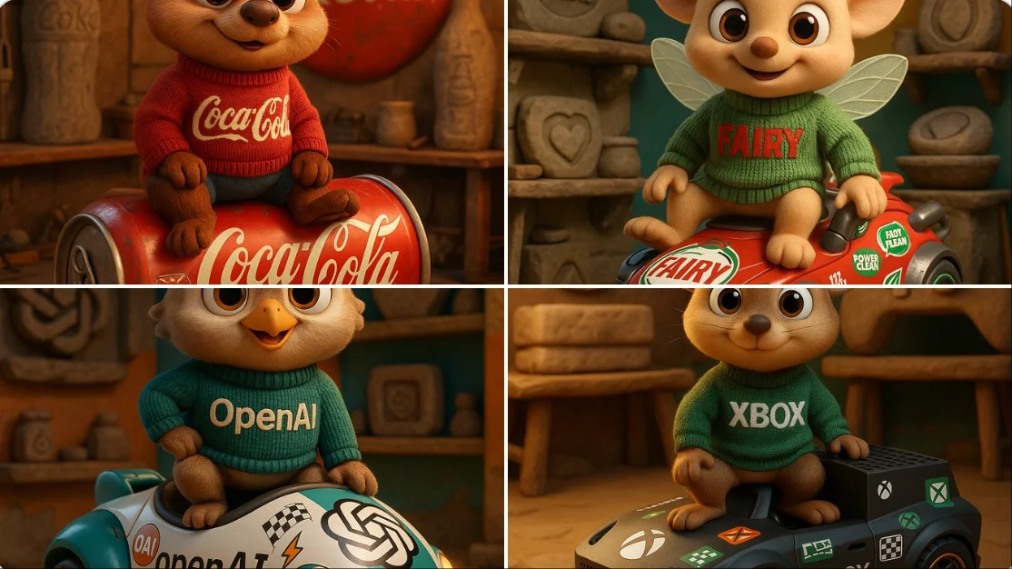 Personaje animal de dibujos animados 3D de alta calidad inspirado en la marca