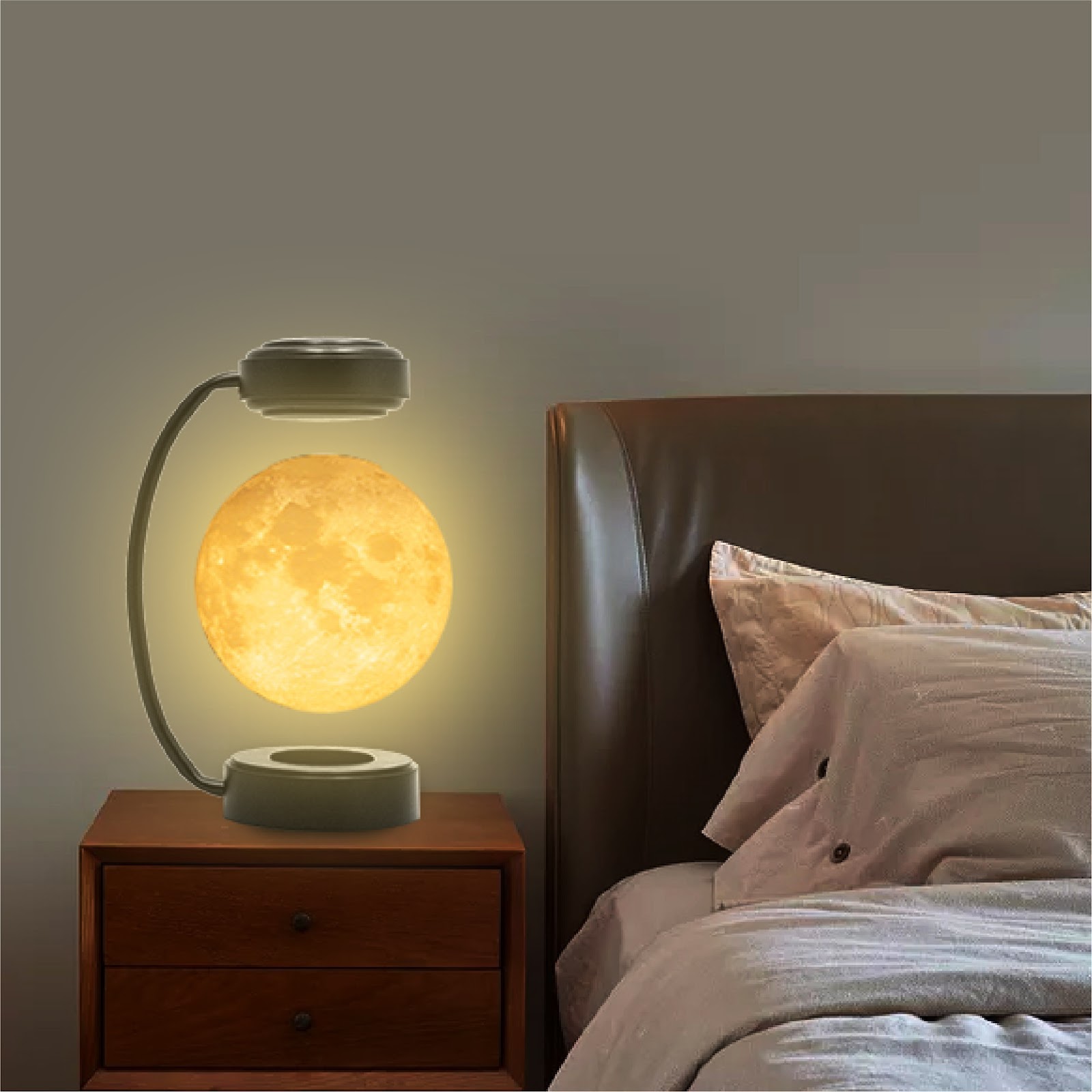 Magnetic levitation lamp with moon design