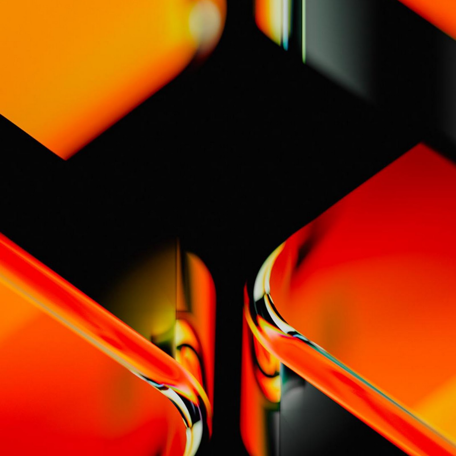 Download Glowing Geometric Orange Shapes Full HD iPhone