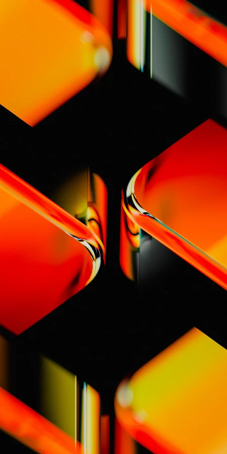 Glowing Geometric Orange Shapes Full HD iPhone Phone Wallpaper