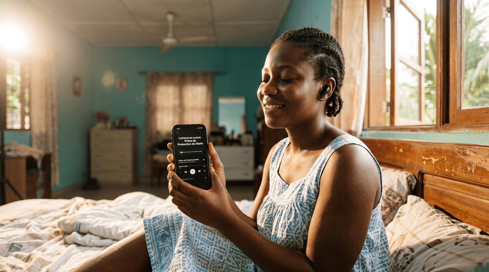 Écoute de prières audio sur smartphone