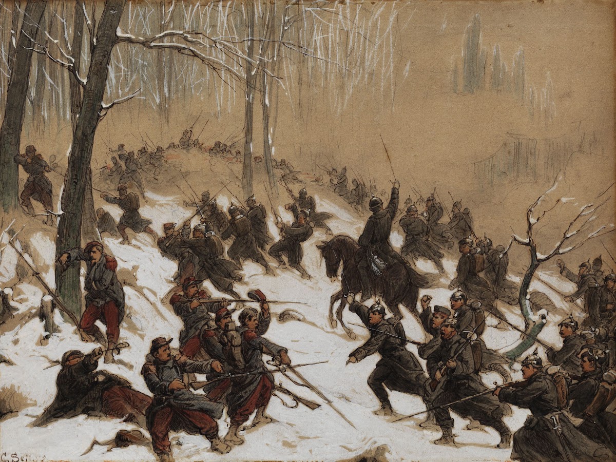 Winterliche Kriegsszene 1870 71 1895