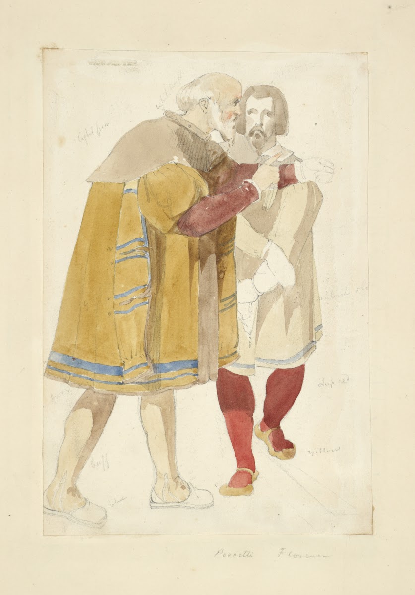 Two men walking perpendicularly to each other 1840