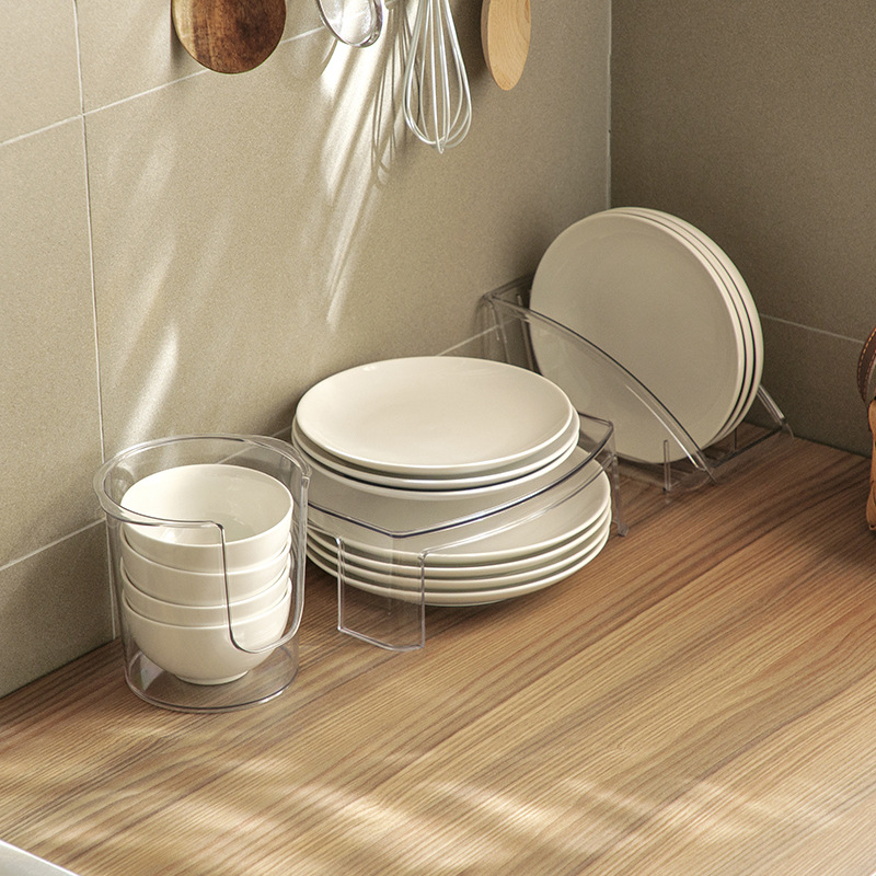 Transparent Dish Shelf for Kitchen Cabinet