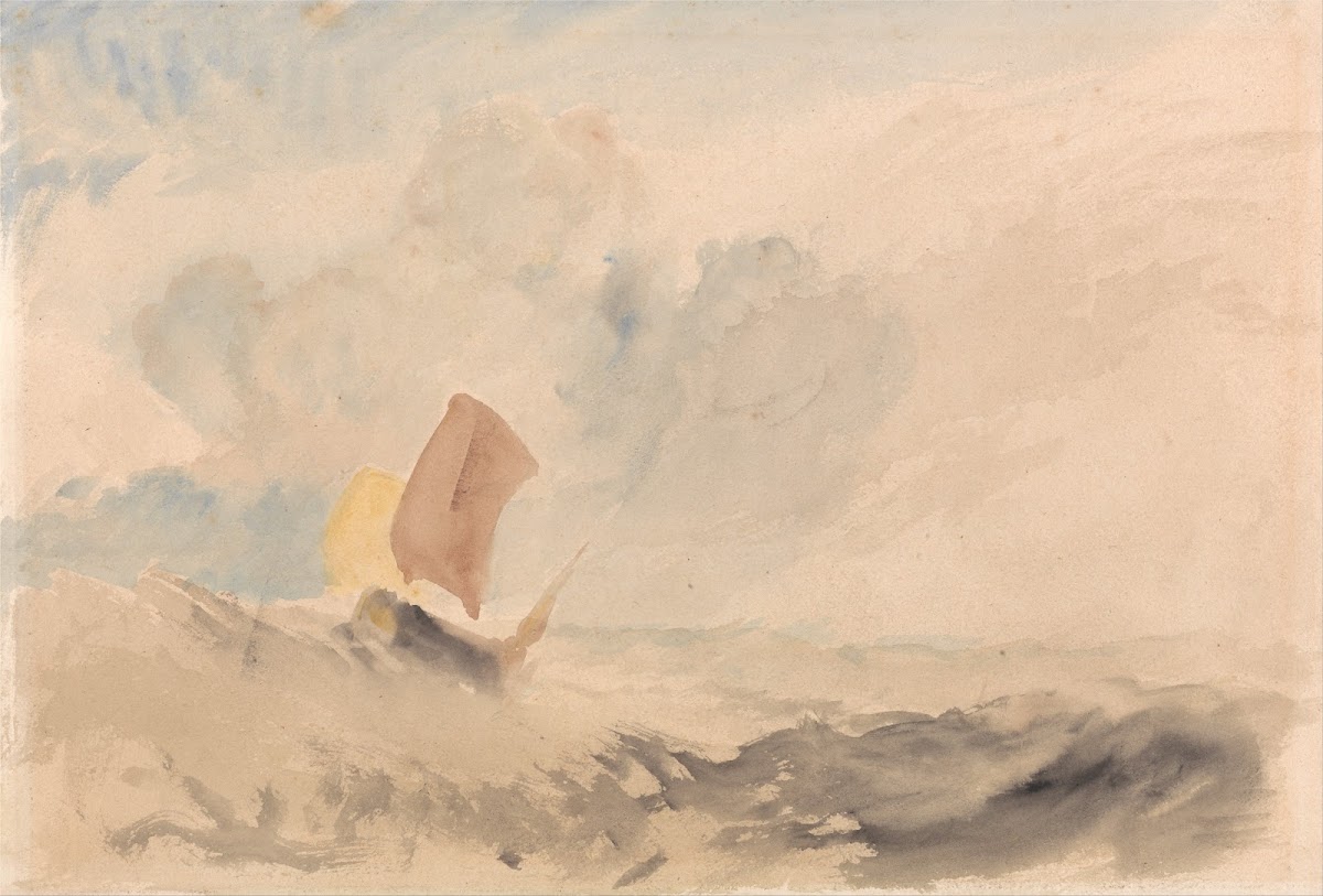 A Sea Piece A Rough Sea with a Fishing Boat 1820 to 1830