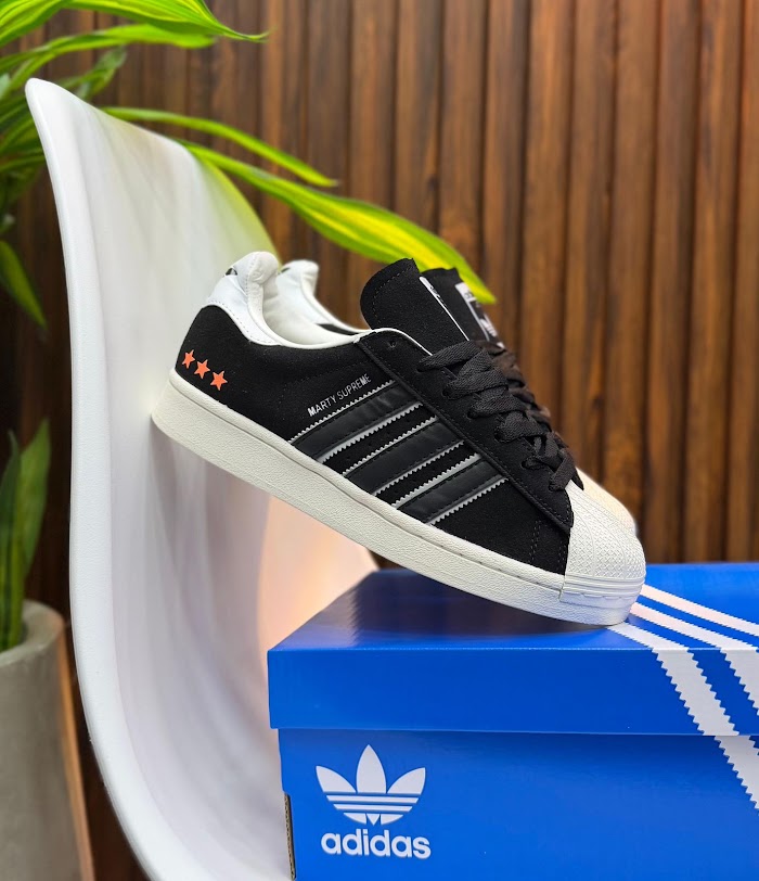Adidas Superstar Marty Supreme Negro Rayas Blancas