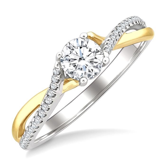 Round Shape Semi-Mount Diamond Engagement Ring