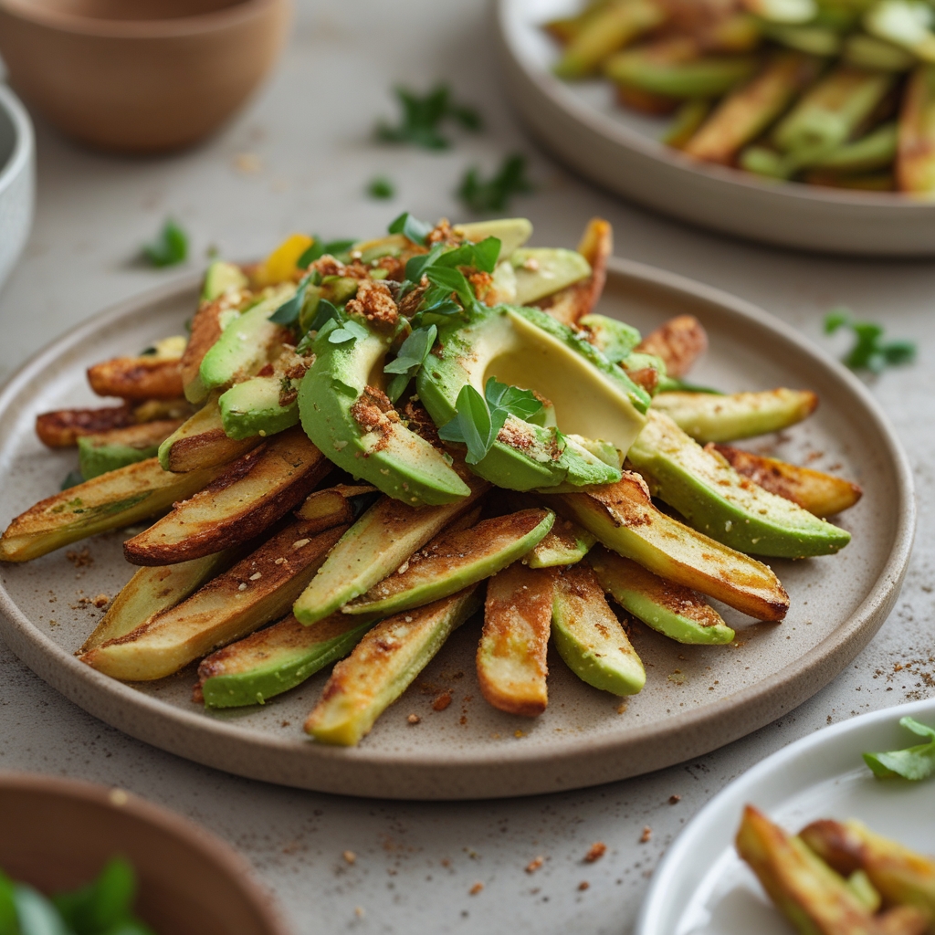 Final Loaded Crispy Avocado Fries with Smoky Lime Crema