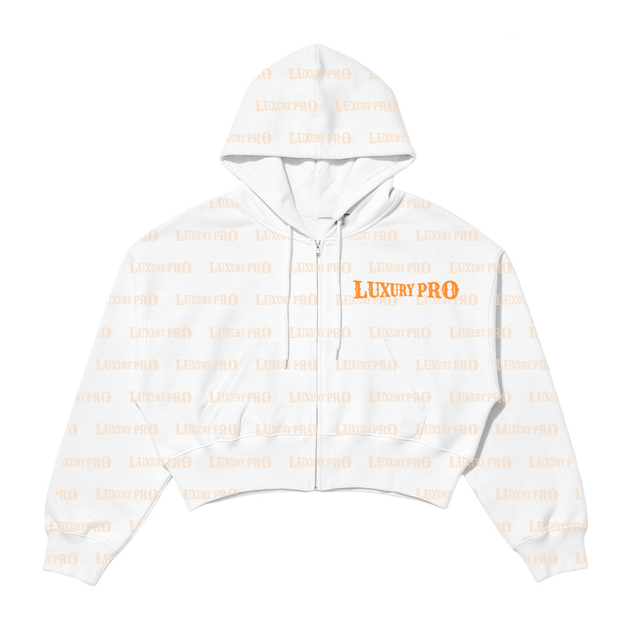 Cropped Hoodie With Zipper Hem