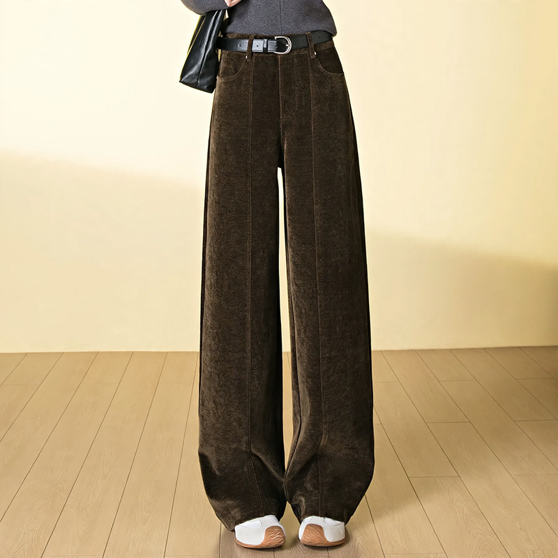 A-line Corduroy Pants, high-waisted, lined, winter