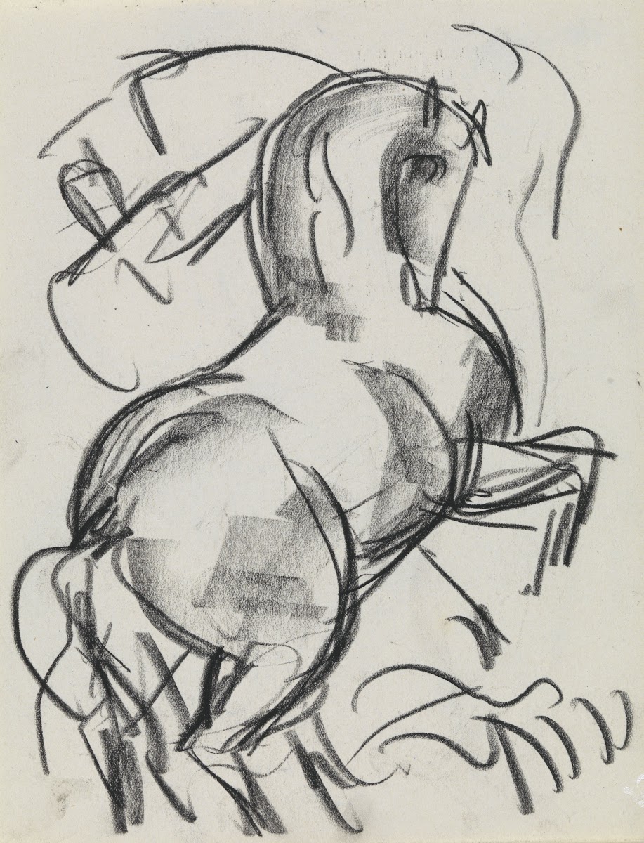 Studieblad met paard 3 20th century