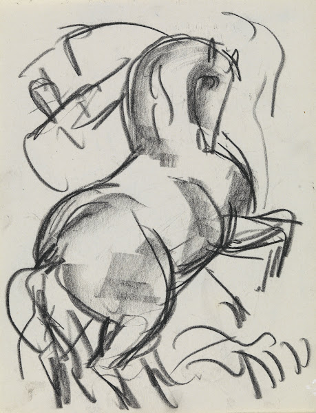 Studieblad met paard 3 20th century