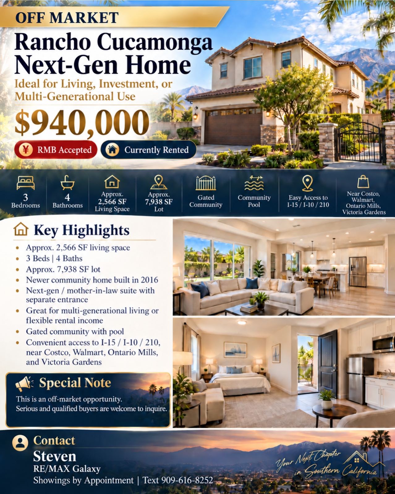 Rancho Cucamonga Next-Gen Home Off Market $940,000