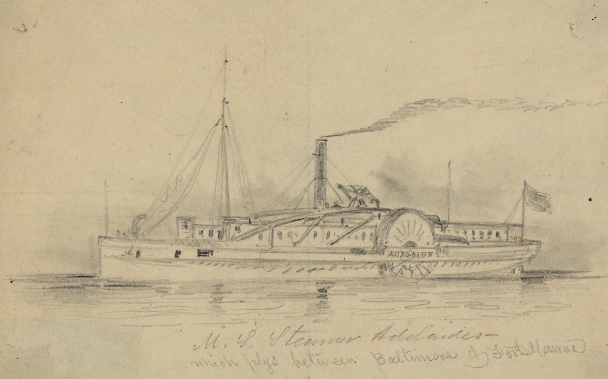 US Steamer Adelaide which plys between Baltimore  Fort Monroe 1860 1865