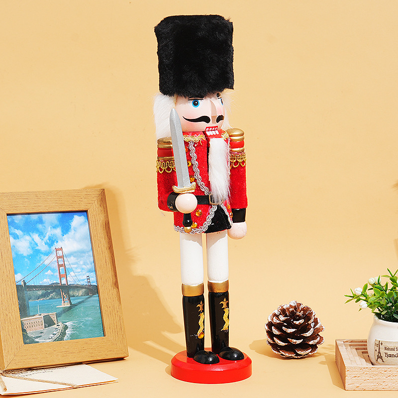 Nussknacker-Soldat aus Holz, 30 cm, dekorative Tischfigur