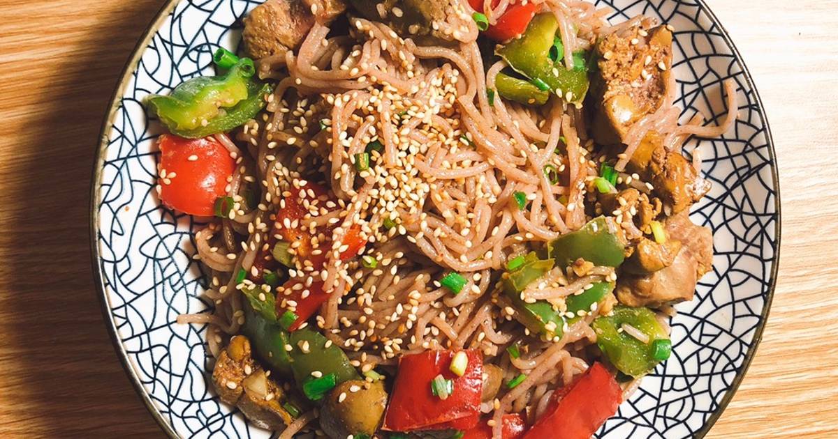 Bún xào mề gà eatclean