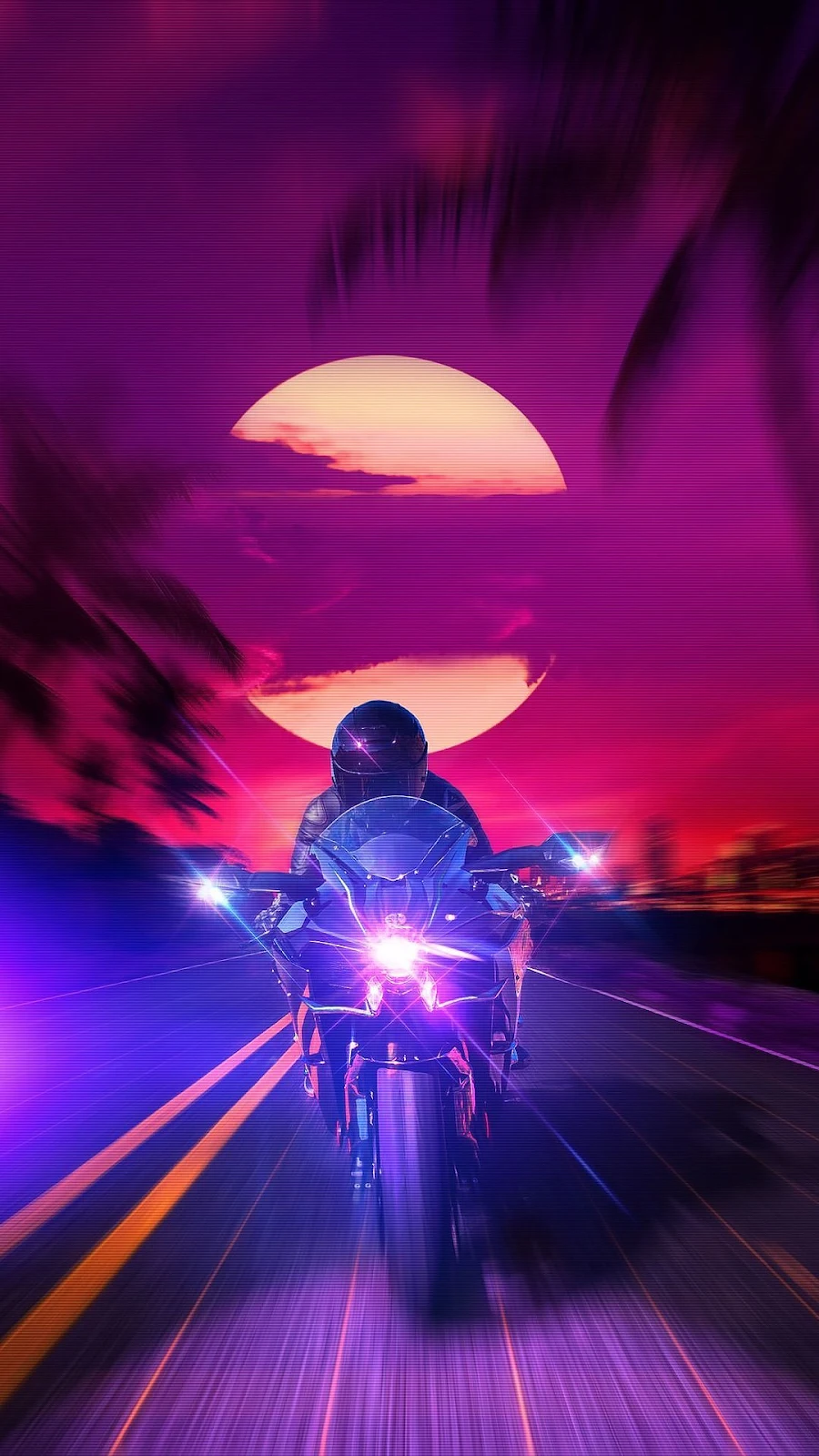 A Cool Cyberpunk, Vaporwave, Apples, Motorcycle, Magenta Full HD iPhone Wallpaper for Free Download in High Quality [1080x1920]