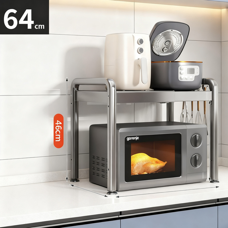 Kitchen shelf for microwave and kitchen appliances, multi-tiered