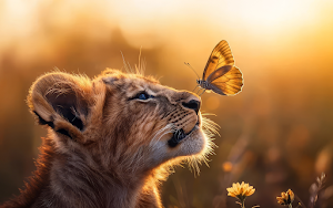 Lion Butterfly Wallpaper