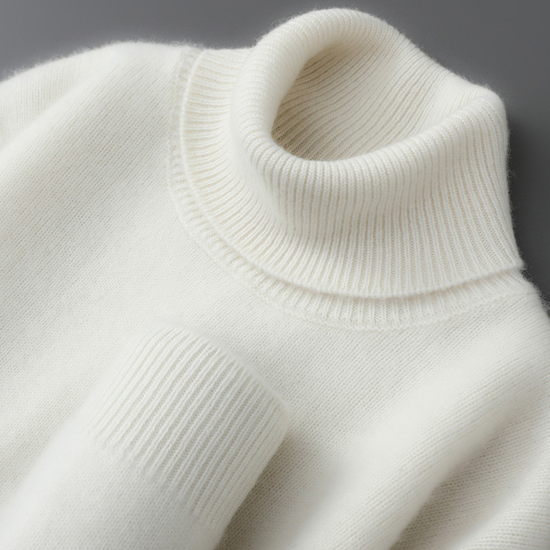 Men's Sweater with Stand-Up Collar made of 100% Wool