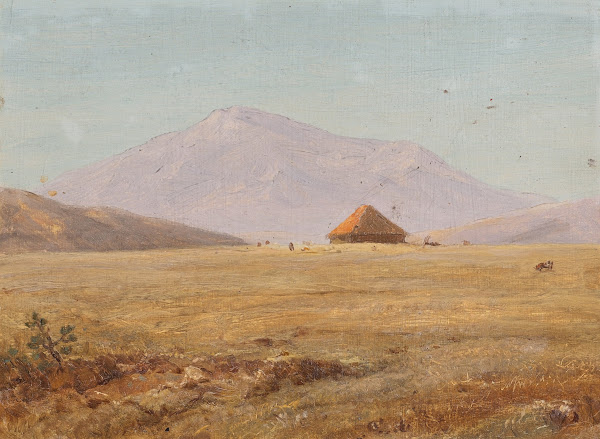 Ecuador mountain plateau with hut 1890