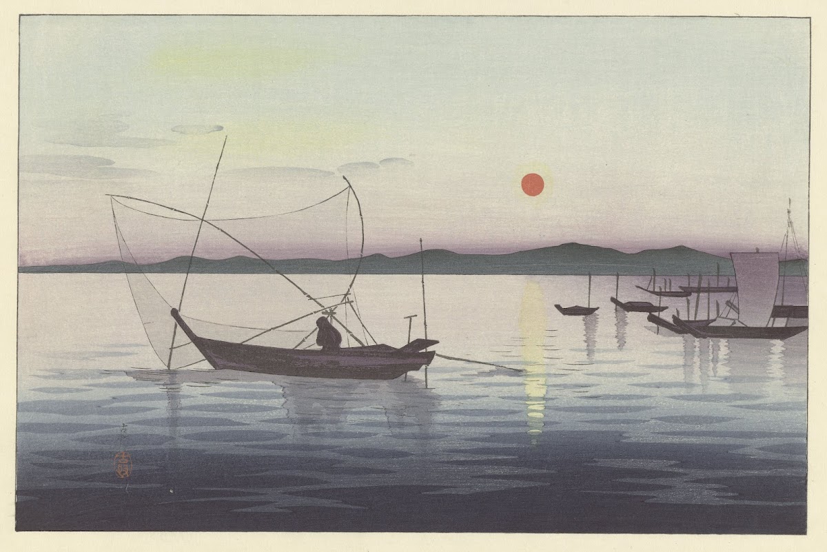 Boats and Setting Sun 1900   1936