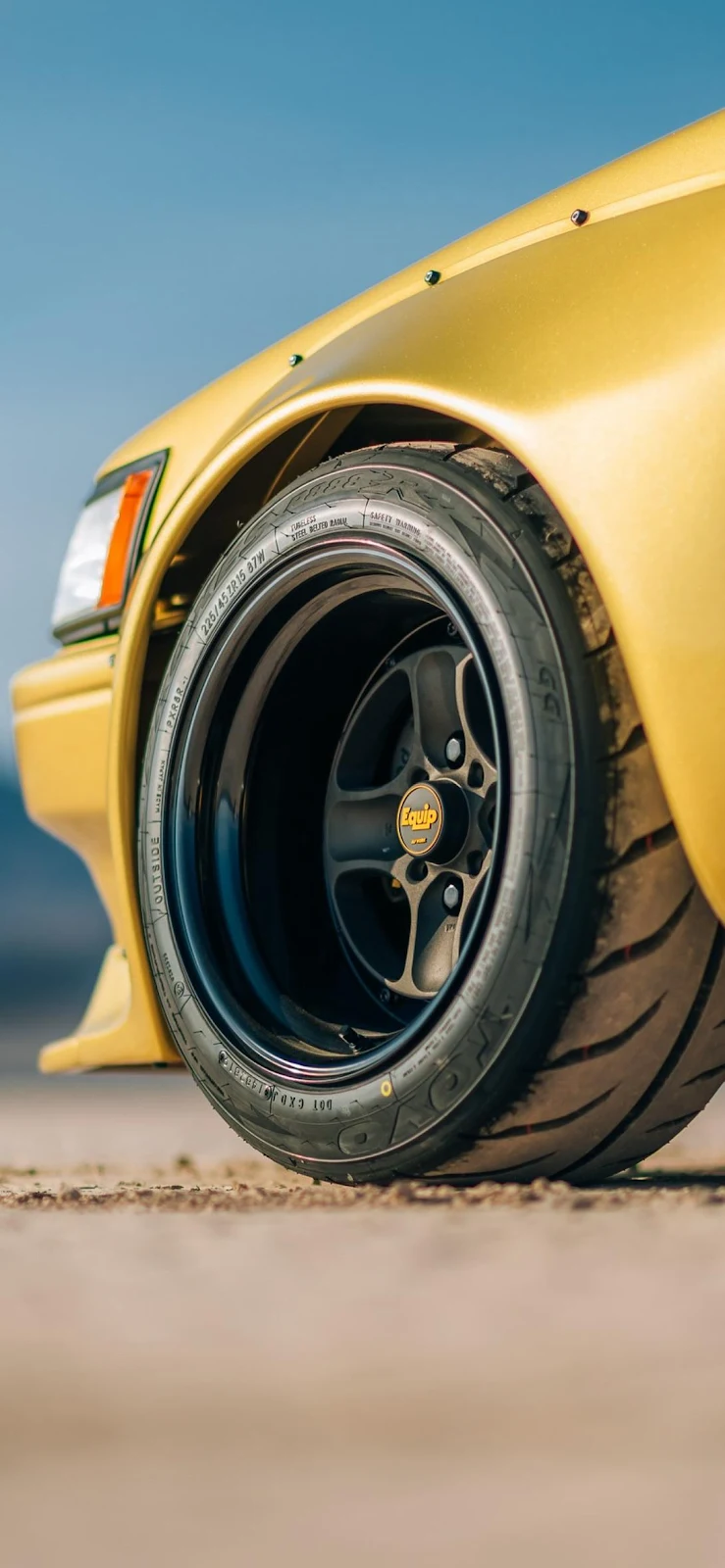 Yellow Nissan Silvia S13 Wide Body - Automotive Photography Full HD iPhone Wallpaper (1090x2360)