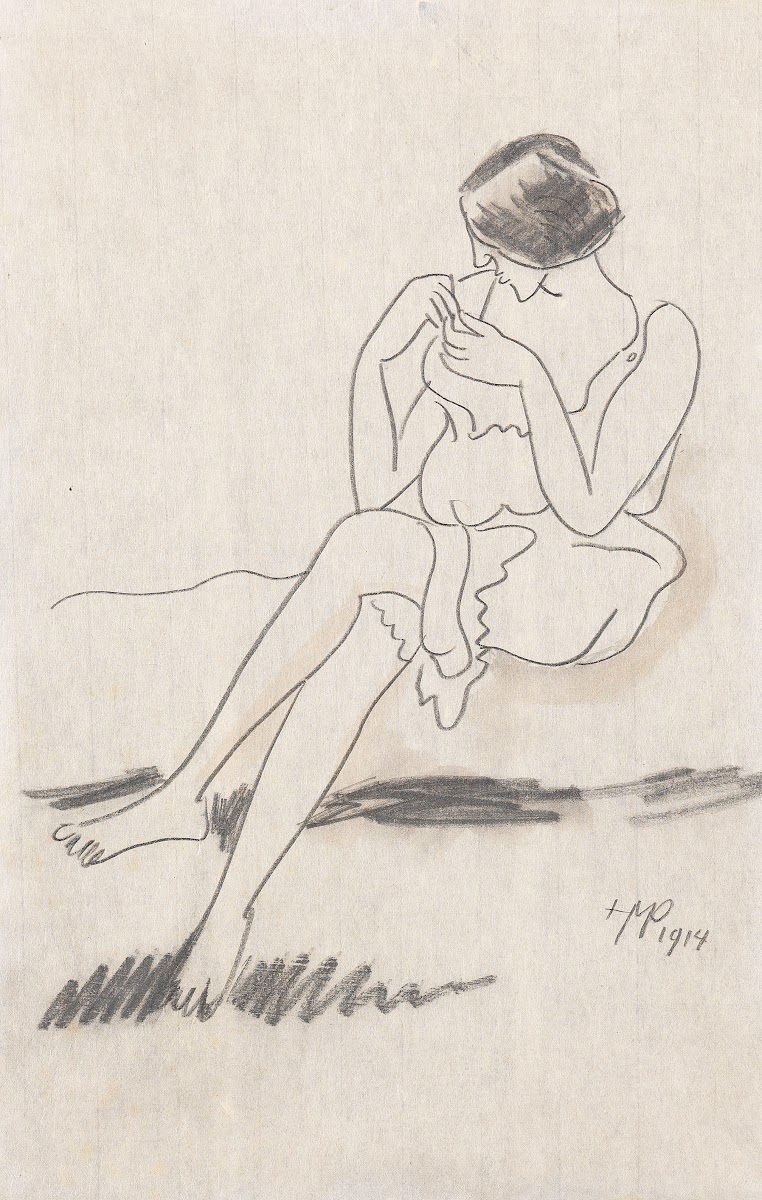 Beim Trägerknöpfen 1914