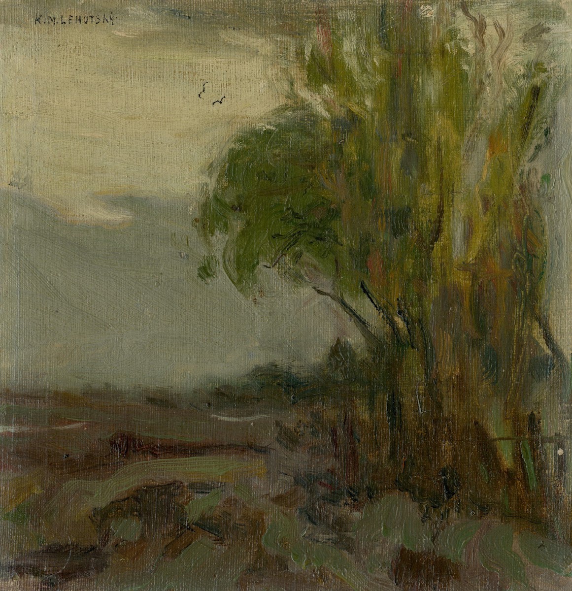 Sketch of a Landscape with a Tree in a Foreground 19001910