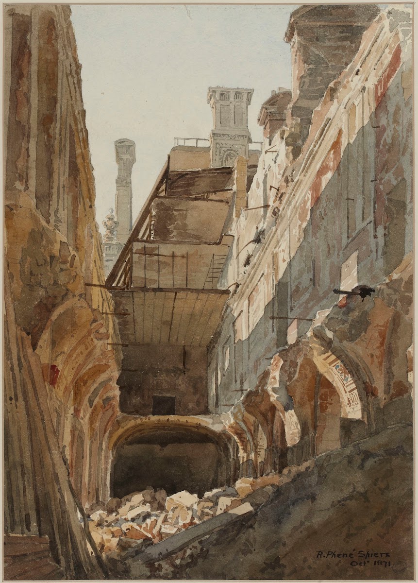 Ruines du Palais des Tuileries salon de Diane en 1871 1871